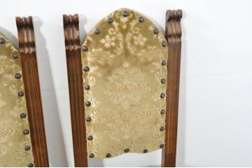 中古　美品　最高級　イタリア輸入家具　品のある佇まいが素敵なハイバックダイニングチェア6脚セット(サロンチェア、椅子、イス、バラ売り可能)(定価6脚で約112万円)(R-080752)