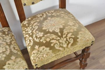 中古　美品　最高級　イタリア輸入家具　品のある佇まいが素敵なハイバックダイニングチェア6脚セット(サロンチェア、椅子、イス、バラ売り可能)(定価6脚で約112万円)(R-080752)