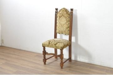 中古　美品　最高級　イタリア輸入家具　品のある佇まいが素敵なハイバックダイニングチェア6脚セット(サロンチェア、椅子、イス、バラ売り可能)(定価6脚で約112万円)(R-080752)