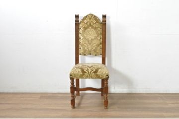 中古　美品　最高級　イタリア輸入家具　品のある佇まいが素敵なハイバックダイニングチェア6脚セット(サロンチェア、椅子、イス、バラ売り可能)(定価6脚で約112万円)(R-080752)