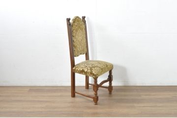 中古　美品　最高級　イタリア輸入家具　品のある佇まいが素敵なハイバックダイニングチェア6脚セット(サロンチェア、椅子、イス、バラ売り可能)(定価6脚で約112万円)(R-080752)