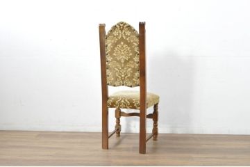 中古　美品　最高級　イタリア輸入家具　品のある佇まいが素敵なハイバックダイニングチェア6脚セット(サロンチェア、椅子、イス、バラ売り可能)(定価6脚で約112万円)(R-080752)