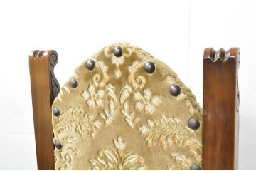 中古　美品　最高級　イタリア輸入家具　品のある佇まいが素敵なハイバックダイニングチェア6脚セット(サロンチェア、椅子、イス、バラ売り可能)(定価6脚で約112万円)(R-080752)