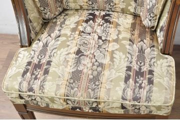 中古　maruni(マルニ木工)　地中海ロイヤルシリーズ(ROYAL)　シャルル　華やかなファブリックが空間に彩を添えるキャスター付きパーティチェア2脚セット(椅子、1人掛けソファ、サロンチェア、ダイニングチェア、ラウンジチェア、バラ売り可能)(定価2脚で約50万円)(R-080754)