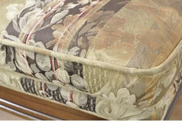 中古　maruni(マルニ木工)　地中海ロイヤルシリーズ(ROYAL)　シャルル　華やかなファブリックが空間に彩を添えるキャスター付きパーティチェア2脚セット(椅子、1人掛けソファ、サロンチェア、ダイニングチェア、ラウンジチェア、バラ売り可能)(定価2脚で約50万円)(R-080754)