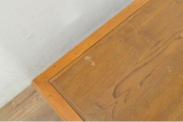 和製アンティーク　栗材　樺(カバ)材　折り畳み　昔懐かしい雰囲気漂う角型ちゃぶ台(座卓、リビングテーブル、ローテーブル、センターテーブル、折りたたみテーブル)(R-080758)