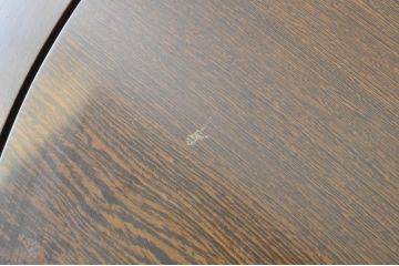 和製ビンテージ　美品　鉄刀木(タガヤサン)　オリエンタルな雰囲気を感じる彫刻入りのオーバルダイニングテーブル(4人掛け、6人掛け、食卓、ヴィンテージ)(R-080760)