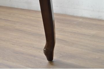 和製ビンテージ　美品　鉄刀木(タガヤサン)　オリエンタルな雰囲気を感じる彫刻入りのオーバルダイニングテーブル(4人掛け、6人掛け、食卓、ヴィンテージ)(R-080760)