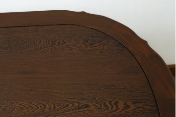 和製ヴィンテージ　美品　鉄刀木(タガヤサン)　オリエンタルな彫刻入りのオーバルダイニングテーブル　(R-080760)