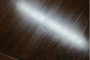 和製ヴィンテージ　美品　鉄刀木(タガヤサン)　オリエンタルな彫刻入りのオーバルダイニングテーブル　(R-080760)