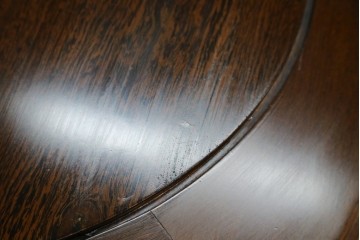 和製ヴィンテージ　美品　鉄刀木(タガヤサン)　オリエンタルな彫刻入りのオーバルダイニングテーブル　(R-080760)