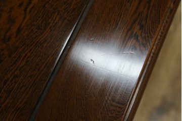 和製ヴィンテージ　美品　鉄刀木(タガヤサン)　オリエンタルな彫刻入りのオーバルダイニングテーブル　(R-080760)