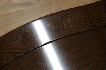 和製ビンテージ　鉄刀木(タガヤサン)　オリエンタルな雰囲気を感じる彫刻入りのダイニングチェア4脚セット(アームレスチェア、板座チェア、椅子、イス、ヴィンテージ、バラ売り可能)(R-080761)