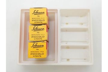 Schuco(シュコー)　Grand Prix Racer 1070　Studio 1050　Mercedes 1936　Piccolo(ピッコロ)　おもちゃ5点セット(ミニカー、Lufthansa、メルセデス、ゼンマイ、車、スポーツカー、外箱付き)(R-080762)
