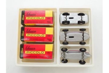Schuco(シュコー)　Grand Prix Racer 1070　Studio 1050　Mercedes 1936　Piccolo(ピッコロ)　おもちゃ5点セット(ミニカー、Lufthansa、メルセデス、ゼンマイ、車、スポーツカー、外箱付き)(R-080762)