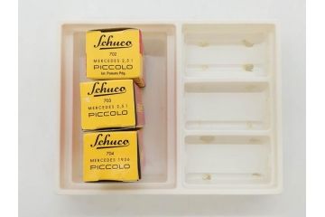 Schuco(シュコー)　Grand Prix Racer 1070　Studio 1050　Mercedes 1936　Piccolo(ピッコロ)　おもちゃ5点セット(ミニカー、Lufthansa、メルセデス、ゼンマイ、車、スポーツカー、外箱付き)(R-080762)