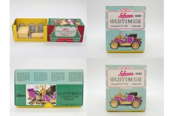 Schuco(シュコー)　OLD TIMER　Ford COUPET 1917 Renault 6cv/1911(1227、1230、1229、1228、ゼンマイ)　Mercedes SIMPLEX 32PS/1902 Opel DOKTORWAGEN 4/8PS 1909 おもちゃ6点セット(フォード、ルノー、メルセデス、オペル、オールドタイマー、玩具、車、外箱付き)(R-080763)