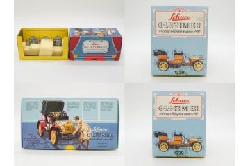 Schuco(シュコー)　OLD TIMER　Ford COUPET 1917 Renault 6cv/1911(1227、1230、1229、1228、ゼンマイ)　Mercedes SIMPLEX 32PS/1902 Opel DOKTORWAGEN 4/8PS 1909 おもちゃ6点セット(フォード、ルノー、メルセデス、オペル、オールドタイマー、玩具、車、外箱付き)(R-080763)