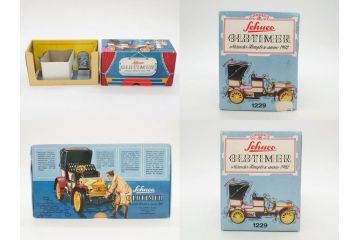 Schuco(シュコー)　OLD TIMER　Ford COUPET 1917 Renault 6cv/1911(1227、1230、1229、1228、ゼンマイ)　Mercedes SIMPLEX 32PS/1902 Opel DOKTORWAGEN 4/8PS 1909 おもちゃ6点セット(フォード、ルノー、メルセデス、オペル、オールドタイマー、玩具、車、外箱付き)(R-080763)