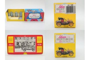Schuco(シュコー)　OLD TIMER　Ford COUPET 1917 Renault 6cv/1911(1227、1230、1229、1228、ゼンマイ)　Mercedes SIMPLEX 32PS/1902 Opel DOKTORWAGEN 4/8PS 1909 おもちゃ6点セット(フォード、ルノー、メルセデス、オペル、オールドタイマー、玩具、車、外箱付き)(R-080763)