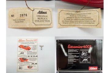 Schuco(シュコー)　Akustico 2002/Examico 4001(4011)/BMW 327 coupe 1/18/Studio IV Bugatti　おもちゃ4点セット(Edition、Classic、ブガッティ、クーペ、エグザミコ、ゼンマイ、ブリキ、玩具、車、外箱付き)(R-080764)