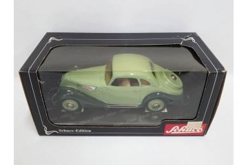 Schuco(シュコー)　Akustico 2002/Examico 4001(4011)/BMW 327 coupe 1/18/Studio IV Bugatti　おもちゃ4点セット(Edition、Classic、ブガッティ、クーペ、エグザミコ、ゼンマイ、ブリキ、玩具、車、外箱付き)(R-080764)
