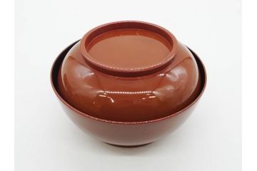 明治〜大正期　輪島塗　蒔絵　木製　松竹梅　雅なお椀5客セット(金彩、松の実、花、吸物椀、木製、漆器、漆芸、金彩、和食器、蓋付き)(R-080765)