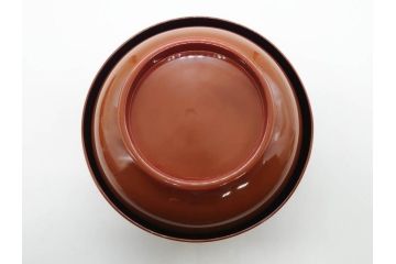 明治〜大正期　輪島塗　蒔絵　木製　松竹梅　雅なお椀5客セット(金彩、松の実、花、吸物椀、木製、漆器、漆芸、金彩、和食器、蓋付き)(R-080765)