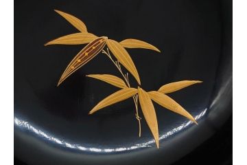 明治〜大正期　輪島塗　蒔絵　木製　松竹梅　雅なお椀5客セット(金彩、松の実、花、吸物椀、木製、漆器、漆芸、金彩、和食器、蓋付き)(R-080765)