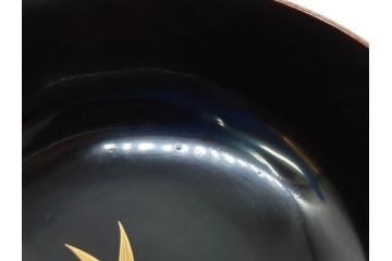 明治〜大正期　輪島塗　蒔絵　木製　松竹梅　雅なお椀5客セット(金彩、松の実、花、吸物椀、木製、漆器、漆芸、金彩、和食器、蓋付き)(R-080765)