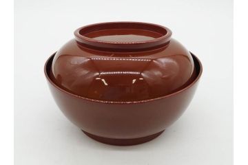 明治〜大正期　輪島塗　蒔絵　木製　松竹梅　雅なお椀5客セット(金彩、松の実、花、吸物椀、木製、漆器、漆芸、金彩、和食器、蓋付き)(R-080765)