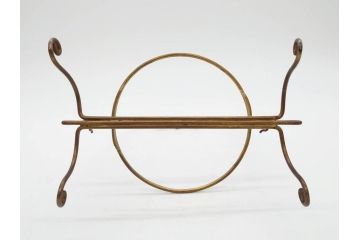 戦前　深川製磁　オールド深川　有田焼　陶器籠/金工　虫籠形真鍮製吊香炉の2点セット(鳥、小物入れ、仏具、茶道具、裏印、房付き)(R-080767)