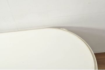 中古　美品　特注!!　特大サイズ　オーダーメイド　クラシック家具　ケント工房　15世　アンティーク調　真っ白なカラーリングにロココ様式のデザインが魅力的なダイニングテーブル(4人掛け、6人掛け、食卓)(定価約100万円)(R-080772)
