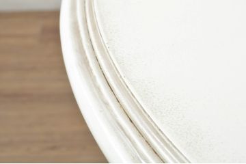 中古　美品　特注!!　特大サイズ　オーダーメイド　クラシック家具　ケント工房　15世　アンティーク調　真っ白なカラーリングにロココ様式のデザインが魅力的なダイニングテーブル(4人掛け、6人掛け、食卓)(定価約100万円)(R-080772)