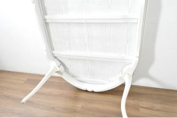 中古　美品　特注!!　特大サイズ　オーダーメイド　クラシック家具　ケント工房　15世　アンティーク調　真っ白なカラーリングにロココ様式のデザインが魅力的なダイニングテーブル(4人掛け、6人掛け、食卓)(定価約100万円)(R-080772)