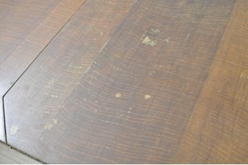イギリスアンティーク　上手物!!　オーク材　クラシカルなデザインの彫刻とバルボスレッグが目を引くドローリーフテーブル(エクステンションテーブル、ダイニングテーブル、食卓、4人掛け、6人掛け、英国)(R-080773)