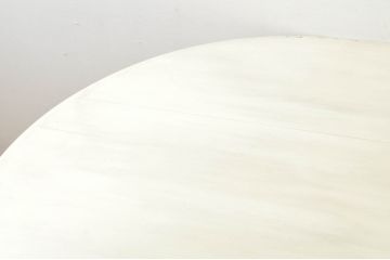 和製ビンテージ　大振り!!　特注品　ペイント仕上げ限定　シャビーシックな雰囲気が素敵なアンティーク調の展示台(ダイニングテーブル、オーバルテーブル、食卓、飾り台、陳列台、ディスプレイ台、ヴィンテージ、店舗什器)(R-080774)