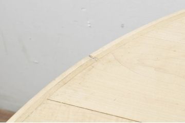 和製ビンテージ　大振り!!　特注品　シャビーシックな雰囲気が素敵なアンティーク調の展示台(ダイニングテーブル、オーバルテーブル、食卓、飾り台、陳列台、ディスプレイ台、ヴィンテージ、店舗什器)(R-080775)