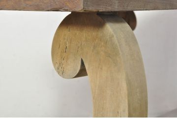 フランスアンティーク　オーク材　ビーチ材　脚のデザインが魅力的な古いテーラーのドレイパーズテーブル(作業台、ワークテーブル、展示台、カウンターテーブル、店舗什器)(R-080779)