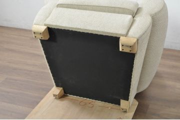 中古　フランス輸入家具　ファブリック　お部屋に取り入れやすいナチュラルモダンデザインのクラブソファ(1P、一人掛けソファ、1人掛けソファ、アームソファ)(定価約25万円)(R-080783)