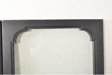 中古　特注品　楢(ナラ)材　グレモン錠付き特大の店舗用ドア1対2枚セット (両開きドア、ガラス扉、玄関ドア、建具)(製作費約120万円)(R-080784)