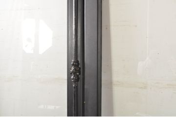 中古　特注品　楢(ナラ)材　グレモン錠付き特大の店舗用ドア1対2枚セット (両開きドア、ガラス扉、玄関ドア、建具)(製作費約120万円)(R-080784)