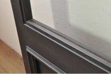 中古　特注品　楢(ナラ)材　グレモン錠付き特大の店舗用ドア1対2枚セット (両開きドア、ガラス扉、玄関ドア、建具)(製作費約120万円)(R-080784)