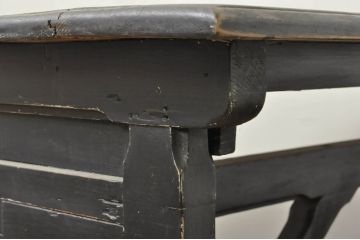 フランスアンティーク　シャビーな風合いがおしゃれなダイニングテーブル(4人掛け、6人掛け、作業台、ワークテーブル、ディスプレイテーブル、展示台、飾り台、店舗什器)(R-080785)