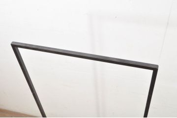 中古　鉄工所手作り　オーダー製作品!!　シンプルな無垢鉄のスチールハンガーラック(洋服掛け、コート掛け、店舗什器)(R-080788)