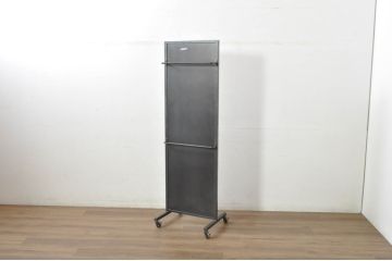 中古　美品　エグジットメタルワークサプライ(EXIT METAL WORK SUPPLY)　NRT-05　インダストリアルなデザインが格好いいスタンドミラー(姿見、鏡、キャスター付き、店舗什器)(定価約18万円)(R-080789)
