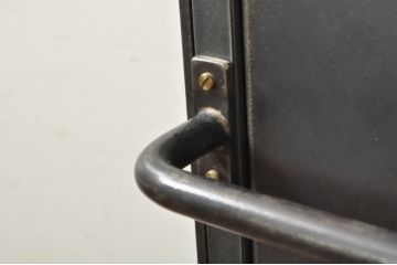 中古　美品　エグジットメタルワークサプライ(EXIT METAL WORK SUPPLY)　NRT-05　インダストリアルなデザインが格好いいスタンドミラー(姿見、鏡、キャスター付き、店舗什器)(定価約18万円)(R-080789)