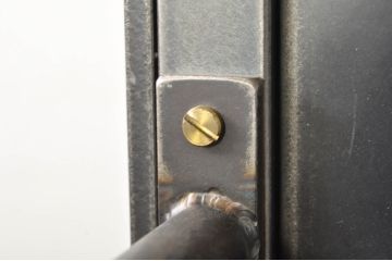 中古　美品　エグジットメタルワークサプライ(EXIT METAL WORK SUPPLY)　NRT-05　インダストリアルなデザインが格好いいスタンドミラー(姿見、鏡、キャスター付き、店舗什器)(定価約18万円)(R-080789)
