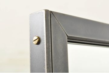 中古　美品　エグジットメタルワークサプライ(EXIT METAL WORK SUPPLY)　NRT-05　インダストリアルなデザインが格好いいスタンドミラー(姿見、鏡、キャスター付き、店舗什器)(定価約18万円)(R-080789)