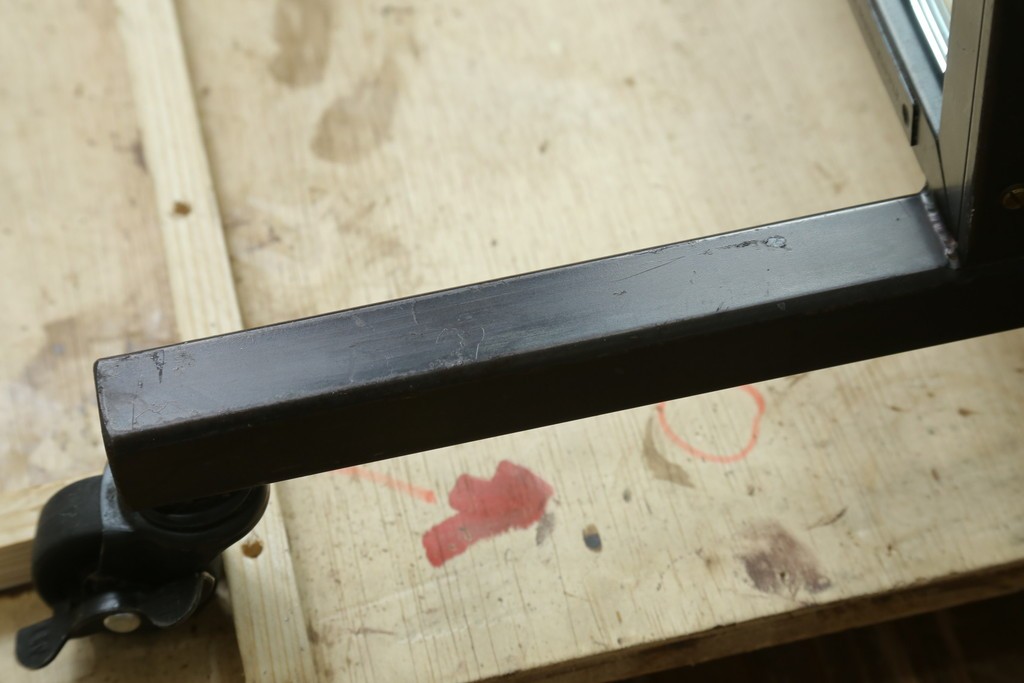 中古　美品　エグジットメタルワークサプライ(EXIT METAL WORK SUPPLY)　NRT-05　インダストリアルなデザインが格好いいスタンドミラー　定価約18万円　(R-080789)
